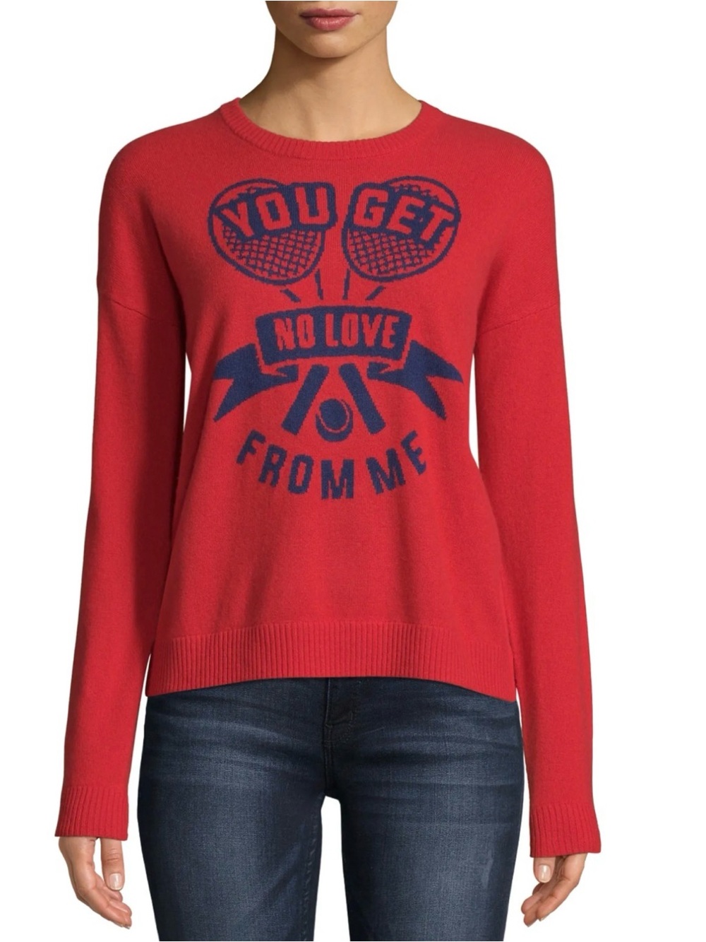 Threads of PRVLG Red Cashmere "You Get No Love From Me" RHOSLC Sweater